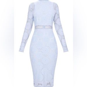 PLT Dusty Blue Long Sleeve Bodycon Dress